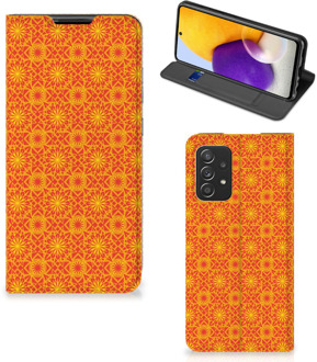 B2Ctelecom Telefoonhoesje Samsung Galaxy A72 (5G/4G) Wallet Case Batik Orange