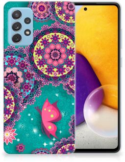 B2Ctelecom Telefoonhoesje Samsung Galaxy A72 Back Cover Siliconen Hoesje Cirkels en Vlinders