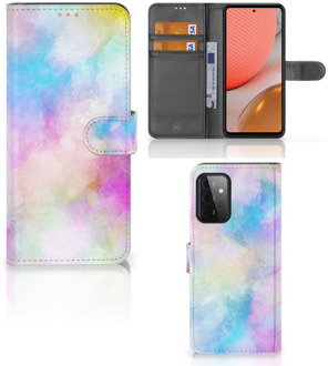 B2Ctelecom Telefoonhoesje Samsung Galaxy A72 Bookcase Personaliseren Watercolor Light