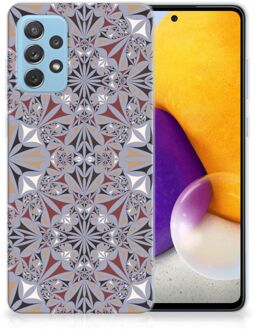 B2Ctelecom Telefoonhoesje Samsung Galaxy A72 Hoesje Flower Tiles