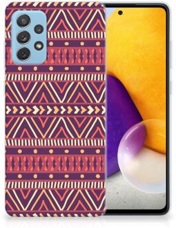 B2Ctelecom Telefoonhoesje Samsung Galaxy A72 Leuk TPU Backcase Aztec Purple