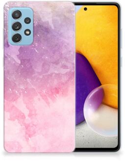 B2Ctelecom Telefoonhoesje Samsung Galaxy A72 Silicone Back Cover Pink Purple Paint