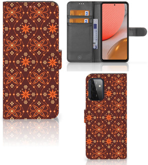 B2Ctelecom Telefoonhoesje Samsung Galaxy A72 Wallet Book Case Batik Brown