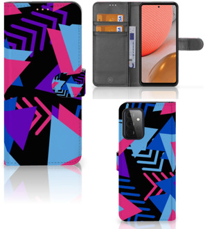 B2Ctelecom Telefoonhoesje Samsung Galaxy A72 Wallet Book Case Design Funky Triangle