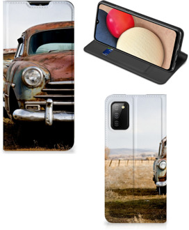 B2Ctelecom Telefoonhoesje Samsung Galaxy M02s | A02s Bookcover Vintage Auto