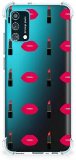 B2Ctelecom Telefoonhoesje  Samsung Galaxy M02s | A02s Hippe Hoesje met transparante rand Lipstick Kiss