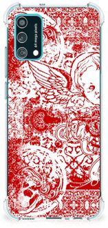 B2Ctelecom Telefoonhoesje  Samsung Galaxy M02s | A02s Hippe Hoesjes met transparante rand Angel Skull Red