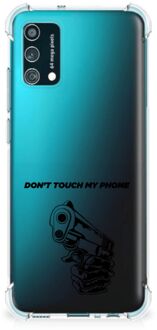 B2Ctelecom Telefoonhoesje  Samsung Galaxy M02s | A02s Leuk TPU Backcase met transparante rand Gun Don't Touch My Phone