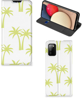 B2Ctelecom Telefoonhoesje Samsung Galaxy M02s | A02s Magnet Case Palmtrees