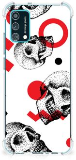 B2Ctelecom Telefoonhoesje  Samsung Galaxy M02s | A02s Stevige Bumper Hoesje met transparante rand Skull Red