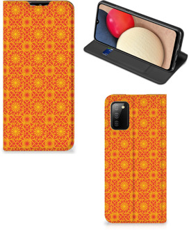 B2Ctelecom Telefoonhoesje Samsung Galaxy M02s | A02s Wallet Case Batik Orange