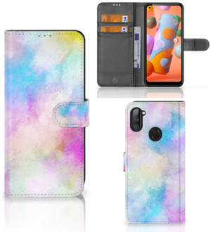 B2Ctelecom Telefoonhoesje Samsung Galaxy M11 | A11 Bookcase Personaliseren Watercolor Light