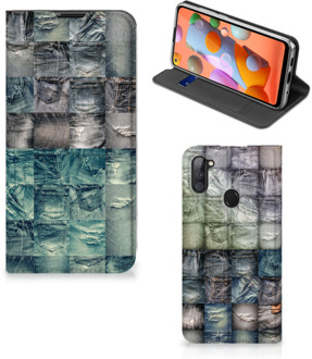 B2Ctelecom Telefoonhoesje Samsung Galaxy M11 | A11 Bookcover Spijkerbroeken