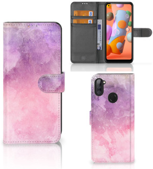 B2Ctelecom Telefoonhoesje Samsung Galaxy M11 | A11 Flipcase Pink Purple Paint