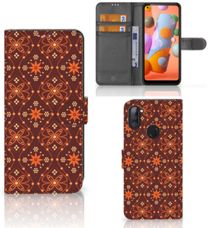 B2Ctelecom Telefoonhoesje Samsung Galaxy M11 | A11 Wallet Book Case Batik Brown