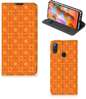 B2Ctelecom Telefoonhoesje Samsung Galaxy M11 | A11 Wallet Case Batik Orange