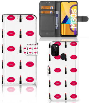 B2Ctelecom Telefoonhoesje Samsung Galaxy M21 Beschermhoes Lipstick Kiss