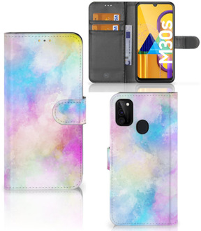 B2Ctelecom Telefoonhoesje Samsung Galaxy M21 Bookcase Personaliseren Watercolor Light