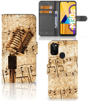 B2Ctelecom Telefoonhoesje Samsung Galaxy M21 Cover Ontwerpen Bladmuziek