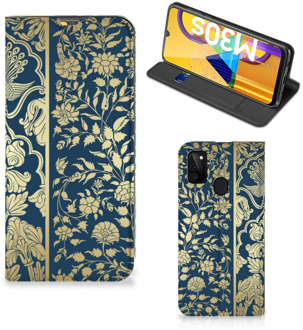 B2Ctelecom Telefoonhoesje Samsung Galaxy M21 Foto hoesje Golden Flowers