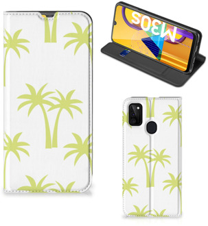 B2Ctelecom Telefoonhoesje Samsung Galaxy M21 Magnet Case Palmtrees