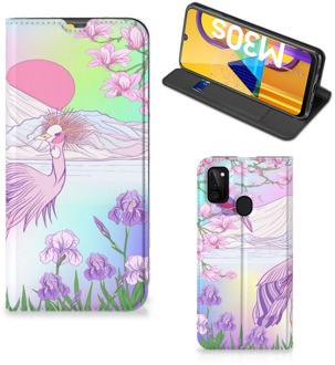 B2Ctelecom Telefoonhoesje Samsung Galaxy M21 Wallet Bookcase Vogel