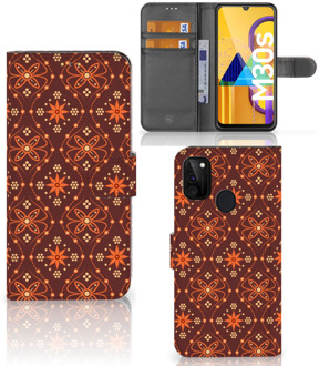 B2Ctelecom Telefoonhoesje Samsung Galaxy M21 Wallet Case Batik Brown