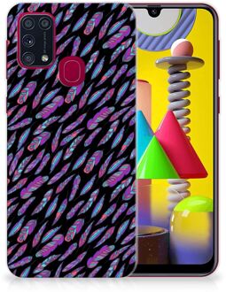 B2Ctelecom Telefoonhoesje Samsung Galaxy M31 Backcover Soft Siliconen Hoesje Feathers Color