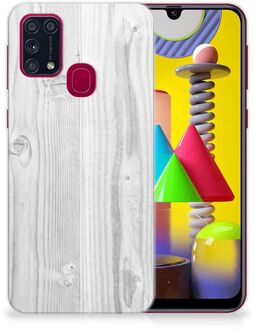 B2Ctelecom Telefoonhoesje Samsung Galaxy M31 Backcover Soft Siliconen Hoesje Wit Hout