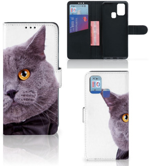 B2Ctelecom Telefoonhoesje Samsung Galaxy M31 Flipcover Case Kat