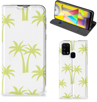 B2Ctelecom Telefoonhoesje Samsung Galaxy M31 Magnet Case Palmtrees