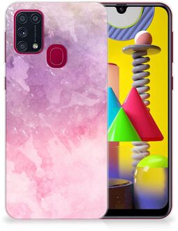 B2Ctelecom Telefoonhoesje Samsung Galaxy M31 Silicone Back Cover Pink Purple Paint