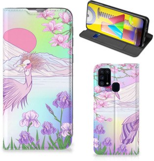 B2Ctelecom Telefoonhoesje Samsung Galaxy M31 Wallet Bookcase Vogel