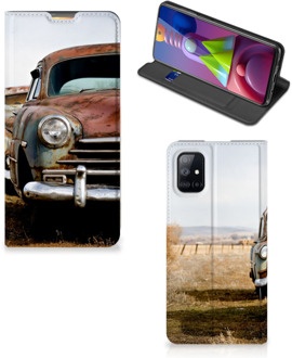 B2Ctelecom Telefoonhoesje Samsung Galaxy M51 Bookcover Vintage Auto