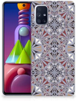 B2Ctelecom Telefoonhoesje Samsung Galaxy M51 Hoesje Flower Tiles