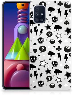 B2Ctelecom Telefoonhoesje Samsung Galaxy M51 Silicone Back Cover Silver Punk