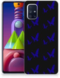 B2Ctelecom Telefoonhoesje Samsung Galaxy M51 TPU Silicone Hoesje Vlinder Patroon