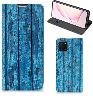 B2Ctelecom Telefoonhoesje Samsung Galaxy Note 10 Lite Magnet Case Wood Blue