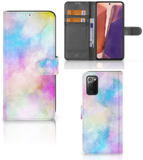 B2Ctelecom Telefoonhoesje Samsung Galaxy Note 20 Bookcase Personaliseren Watercolor Light