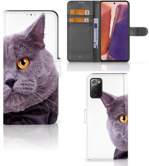 B2Ctelecom Telefoonhoesje Samsung Galaxy Note 20 Flipcover Case Kat