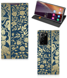 B2Ctelecom Telefoonhoesje Samsung Galaxy Note 20 Ultra Foto hoesje Golden Flowers