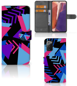 B2Ctelecom Telefoonhoesje Samsung Galaxy Note 20 Wallet Book Case Design Funky Triangle