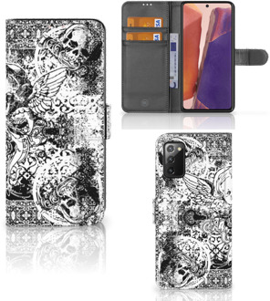 B2Ctelecom Telefoonhoesje Samsung Galaxy Note 20 Wallet Book Case Skulls Angel