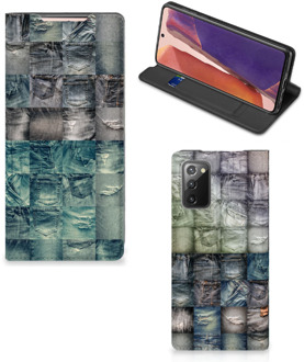 B2Ctelecom Telefoonhoesje Samsung Galaxy Note20 Bookcover Spijkerbroeken