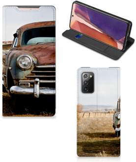 B2Ctelecom Telefoonhoesje Samsung Galaxy Note20 Bookcover Vintage Auto