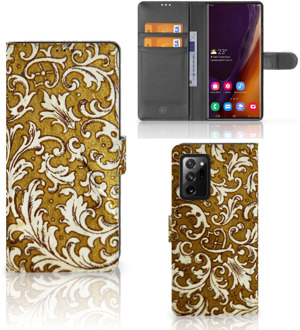 B2Ctelecom Telefoonhoesje Samsung Galaxy Note20 Ultra Bookcase Barok Goud