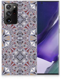 B2Ctelecom Telefoonhoesje Samsung Galaxy Note20 Ultra Hoesje Flower Tiles