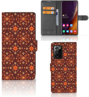 B2Ctelecom Telefoonhoesje Samsung Galaxy Note20 Ultra Wallet Book Case Batik Brown