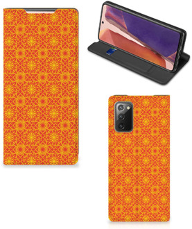 B2Ctelecom Telefoonhoesje Samsung Galaxy Note20 Wallet Case Batik Orange