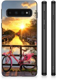 B2Ctelecom Telefoonhoesje Samsung Galaxy S10 Hoesje maken met Zwarte rand Amsterdamse Grachten